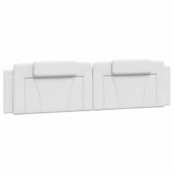 vidaXL Coussin de t&ecirc;te de lit Viana blanc 200 cm similicuir