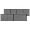 vidaXL Ensemble de Cl&ocirc;ture 1391 x 186 cm WPC et Aluminium Gris