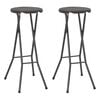 vidaXL Tabouret de bar pliable lot de 2 PEHD et acier Aspect rotin