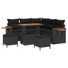 vidaXL Ensemble de canap&eacute; de jardin 8 pcs Noir polyrotin
