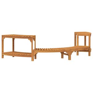vidaXL Enceinte de bain &agrave; remous demi-ronde Marron 252 x 112 x 55,5 cm