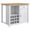 vidaXL Chariot de cuisine PANAMA 2 pcs Blanc et Cire de Miel