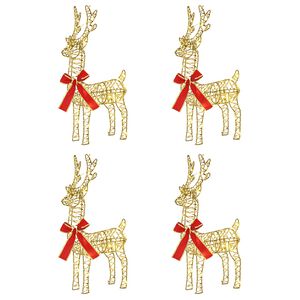vidaXL Renne de No&euml;l 4 pc 160 LED Blanc chaud