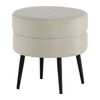 Venture Home Pouf Pot 40x40x40 cm Velours Noir et beige clair