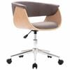 vidaXL Chaise pivotante &agrave; manger Taupe Bois courb&eacute; et tissu