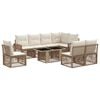 vidaXL Ensemble de canap&eacute; de jardin 9 pc Beige et blanc cr&egrave;me