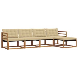 vidaXL Ensemble de canap&eacute;s d'ext&eacute;rieur 5 pc Naturel et Beige