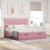 vidaXL Cadre de lit ottoman avec matelas rose 180x200 cm velours