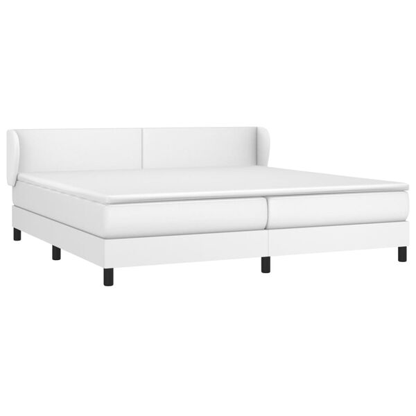 vidaXL Sommier à lattes de lit avec matelas Blanc 200x200cm Similicuir