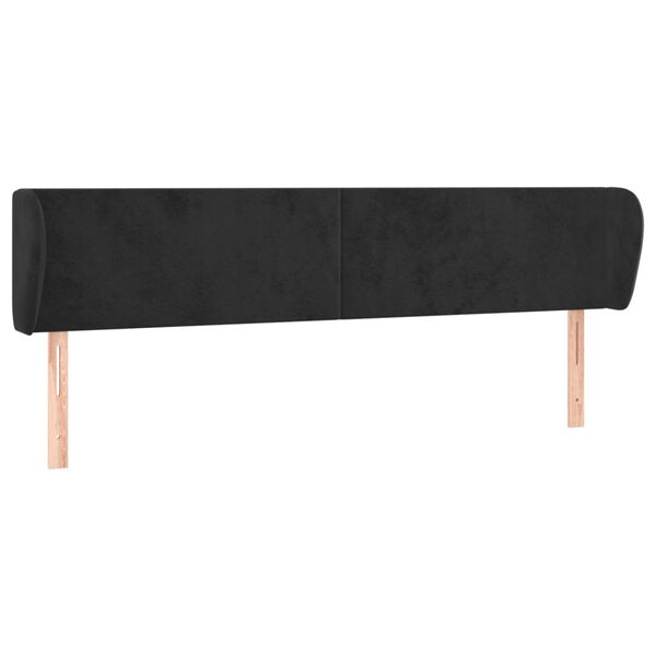 vidaXL T&ecirc;te de lit avec oreilles Noir 183x23x78/88 cm Velours