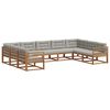 vidaXL Ensemble de canap&eacute;s d'ext&eacute;rieur 9 pc Gris Naturel et Clair