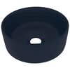 vidaXL Lavabo rond de luxe Bleu fonc&eacute; mat 40x15 cm C&eacute;ramique