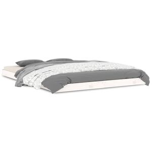 vidaXL Cadre de lit sans matelas blanc 135x190 cm bois de pin massif