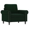vidaXL Fauteuil avec repose-pied Vert fonc&eacute; 60 cm Velours