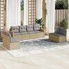 vidaXL Salon de jardin avec coussins 8pcs m&eacute;lange beige r&eacute;sine tress&eacute;e