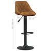vidaXL Tabouret de bar Marron Velours