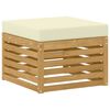 vidaXL Pouf d'Ext&eacute;rieur Bois d'Acacia Massif Blanc