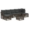 vidaXL Ensemble de canap&eacute; de jardin 8 pc Gris polyrotin