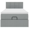 vidaXL Lit ottoman avec matelas gris clair 100x200 cm tissu