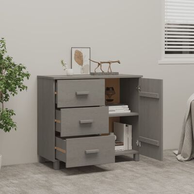 vidaXL Buffet HAMAR Gris clair 90x40x80 cm Bois massif de pin