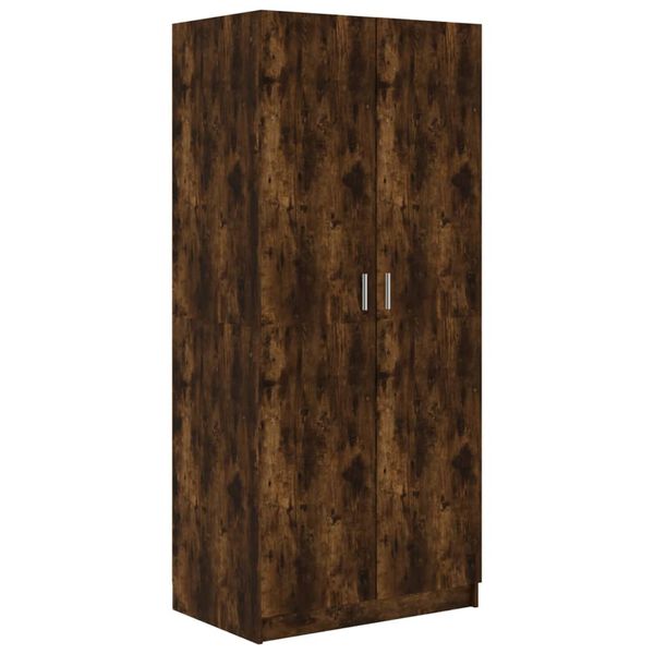 vidaXL Garde-robe Ch&ecirc;ne fum&eacute; 80x52x180 cm Bois d'ing&eacute;nierie