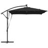 vidaXL Parasol banane &agrave; m&acirc;t d&eacute;port&eacute; Noir 249 x 249 x 250 cm