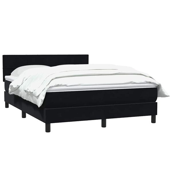 vidaXL Sommier &agrave; lattes de lit avec matelas noir 160x210 cm velours