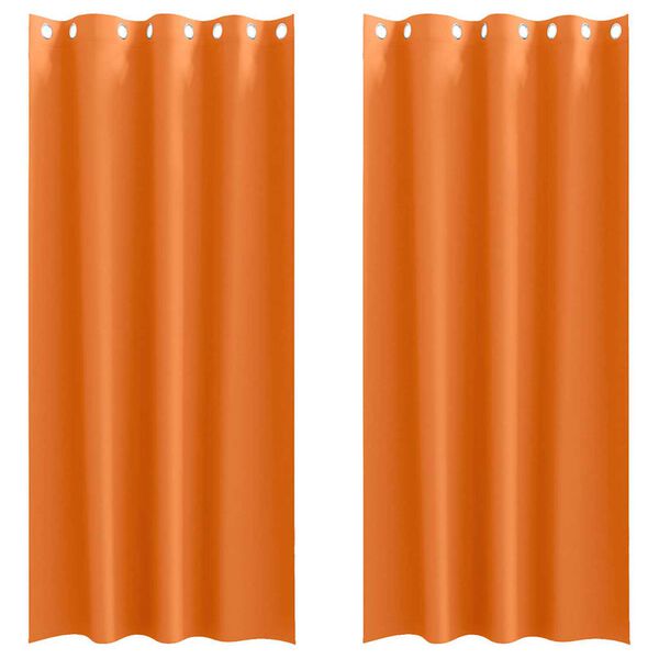 vidaXL Rideaux occultants avec anneaux 2 pcs Orange vif 260 x 140 cm