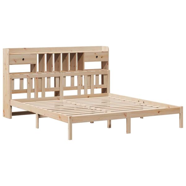 vidaXL Lit bibliothèque sans matelas 180x200 cm bois massif de pin