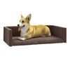 vidaXL Lit d'auto pour chien Marron 90x60 cm Aspect de lin