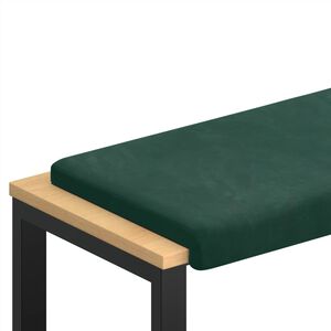 vidaXL Coussin de banc Velours Vert fonc&eacute; Profondeur 35 cm