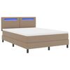 vidaXL Lit &agrave; ressorts avec matelas Cappuccino 140 x 200 cm Simili cuir