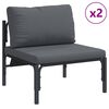vidaXL Ensemble de canap&eacute; de jardin avec coussin 6 pcs Noir Acier