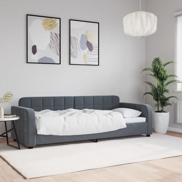 vidaXL Lit de repos gris fonc&eacute; 80x200 cm velours