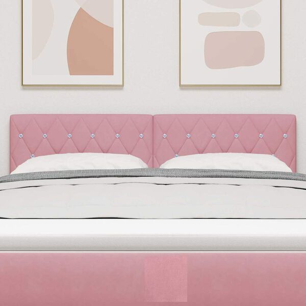 vidaXL T&ecirc;te de lit avec t&ecirc;te de lit Rose 144 cm Cuir synth&eacute;tique