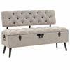 vidaXL Banc de rangement avec dossier 110 cm Cr&egrave;me Tissu