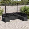 vidaXL Ensemble de canapé de jardin 8 pcs Noir Poly Rattan