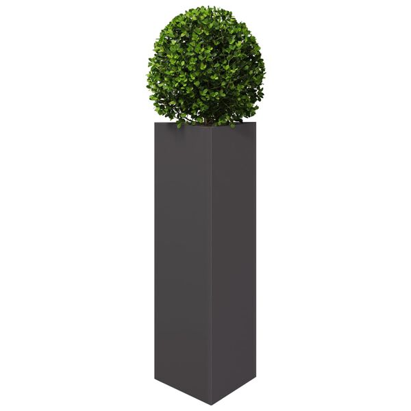 vidaXL Jardini&egrave;re noir triangulaire 30x26x75 cm acier