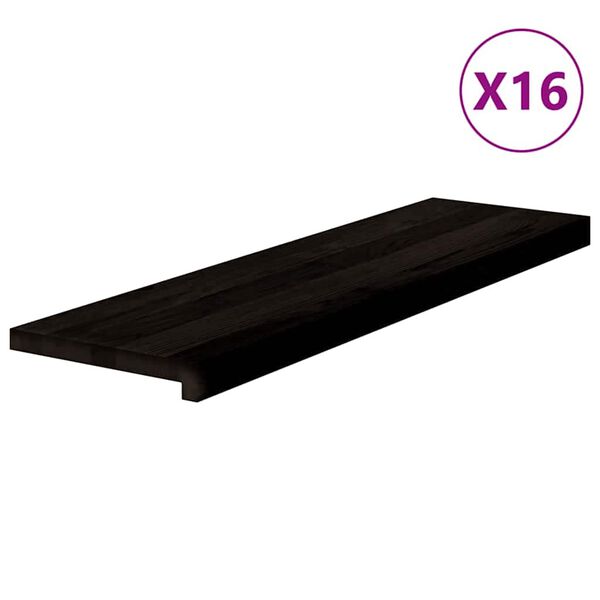 vidaXL Marches d'escalier 16 pcs marron fonc&eacute; 90x30x2 cm ch&ecirc;ne massif
