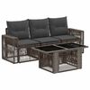 vidaXL Ensemble de canap&eacute; de jardin 4 pc Gris et Gris fonc&eacute; polyrotin