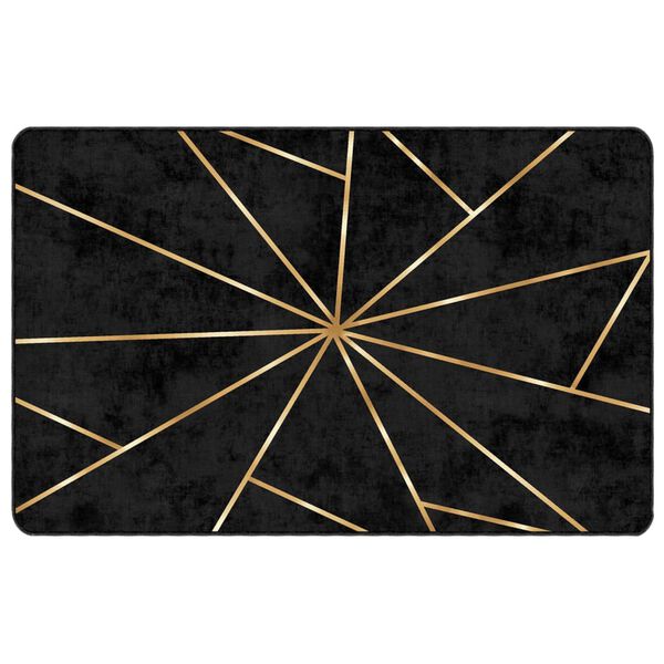 vidaXL Tapis lavable noir et dor&eacute; 190x300 cm antid&eacute;rapant