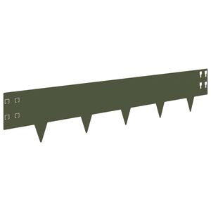 vidaXL Bordure de Pelouse 30 pc 100 x 20 cm Acier Vert olive