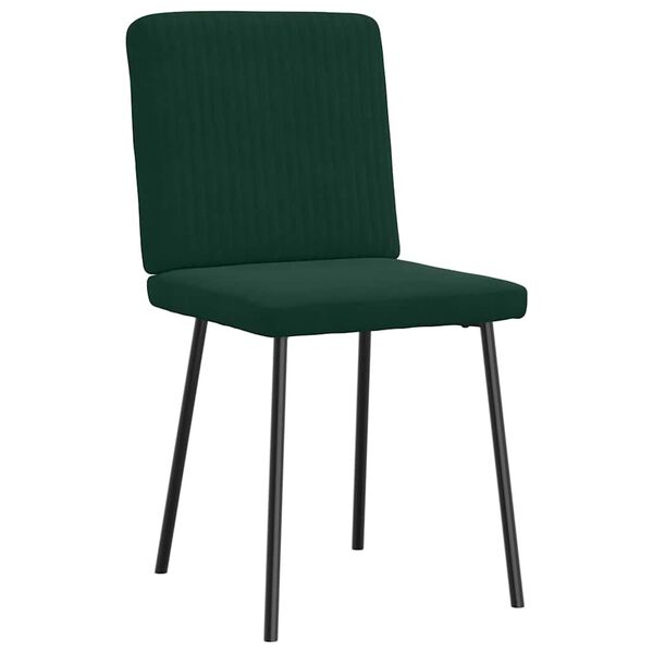 vidaXL Chaises &agrave; manger lot de 6 vert fonc&eacute; velours