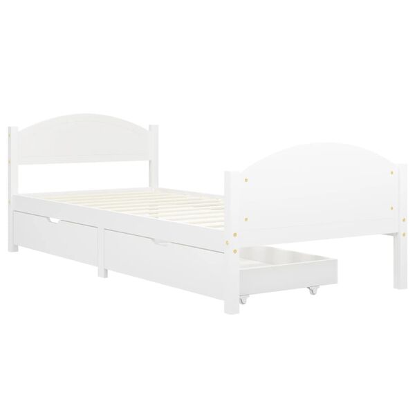 vidaXL Cadre de lit sans matelas blanc bois massif 90x200 cm