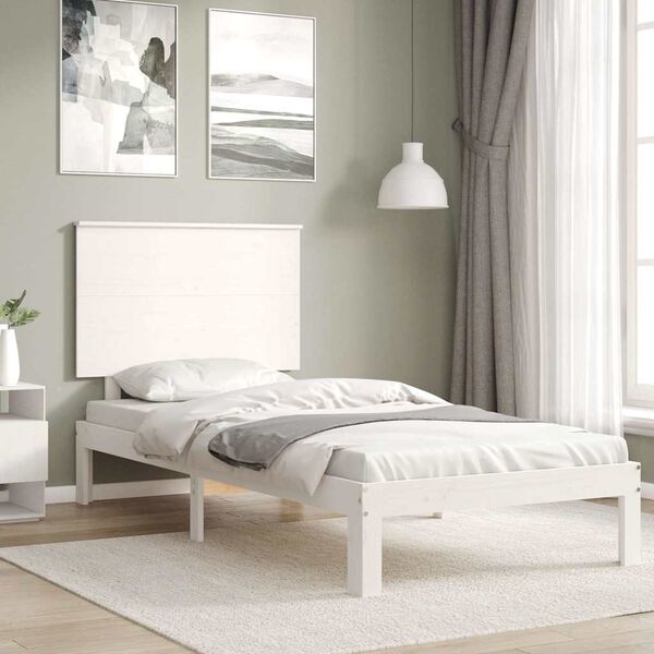 vidaXL Cadre de lit sans matelas blanc bois de pin massif