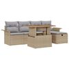 vidaXL Ensemble de canap&eacute; de jardin 6 pc Beige polyrotin