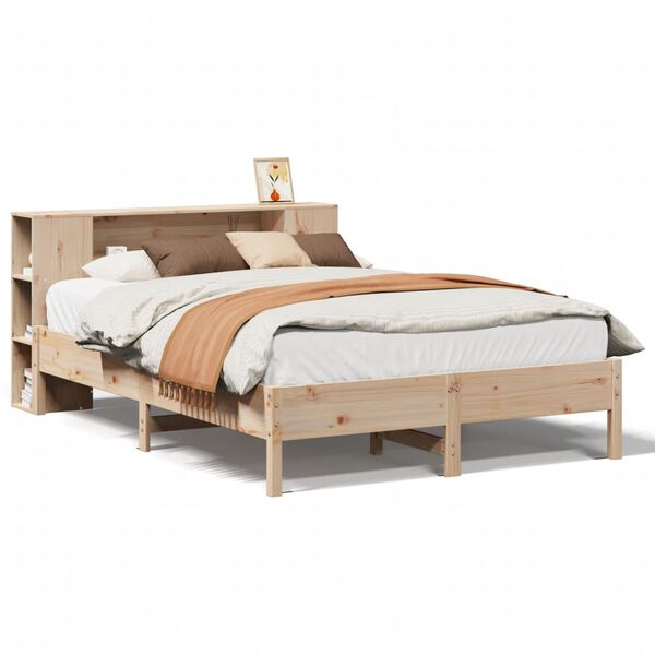 vidaXL Lit biblioth&egrave;que sans matelas 150x200 cm bois massif de pin