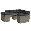 vidaXL Salon de jardin avec coussins 12 pcs gris r&eacute;sine tress&eacute;e