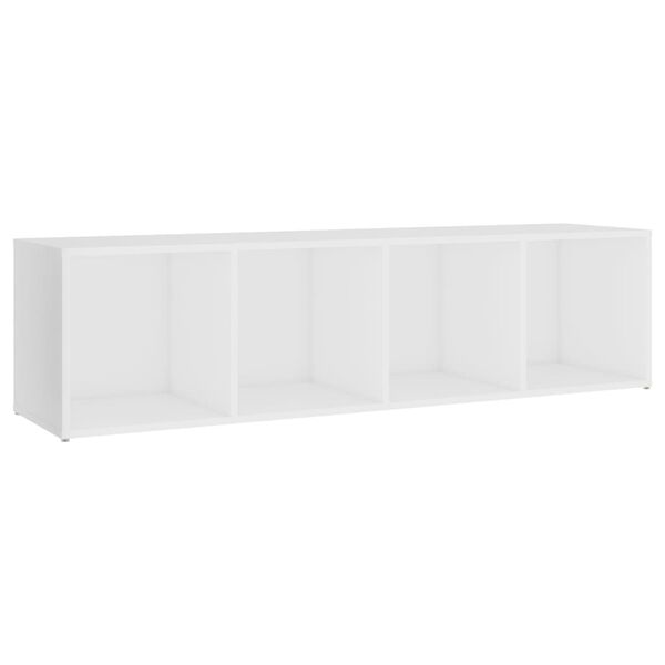 vidaXL Meubles TV 2 pcs Blanc 142,5x35x36,5 cm Bois d'ing&eacute;nierie