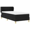 vidaXL Lit &agrave; ressorts avec matelas Noir 90 x 190 cm tissu